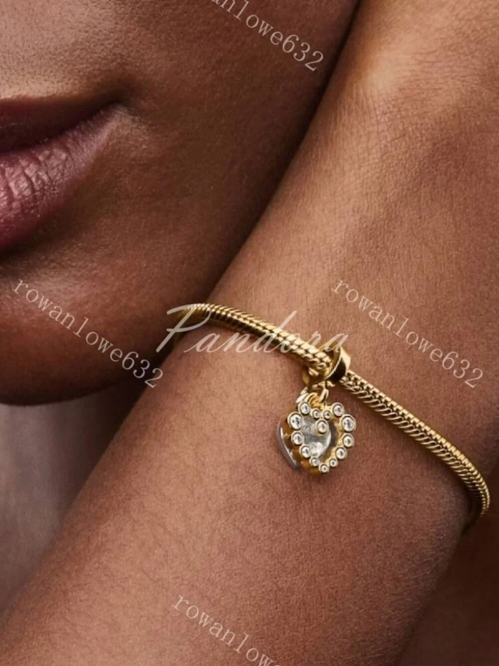 Pandora Sparkling Heart Double Dangle Charm